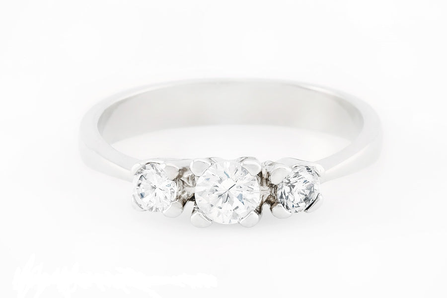 White Gold Trilogy Engagement Ring 